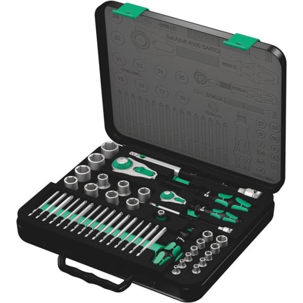 Pipenøkkelsett Wera Zyklop Speed SASC2 43 deler